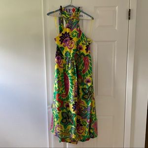 J. Crew Yellow Silk Halter Cocktail Dress